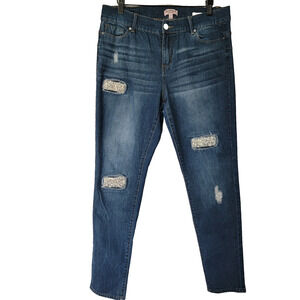 Juicy Couture Rhinestone Skinny Stretch Jeans Womens 12 Bedazzled Bling 32Wx29L